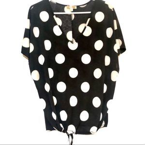 Lavish Black & White Polka Dot Shirt Women’s L